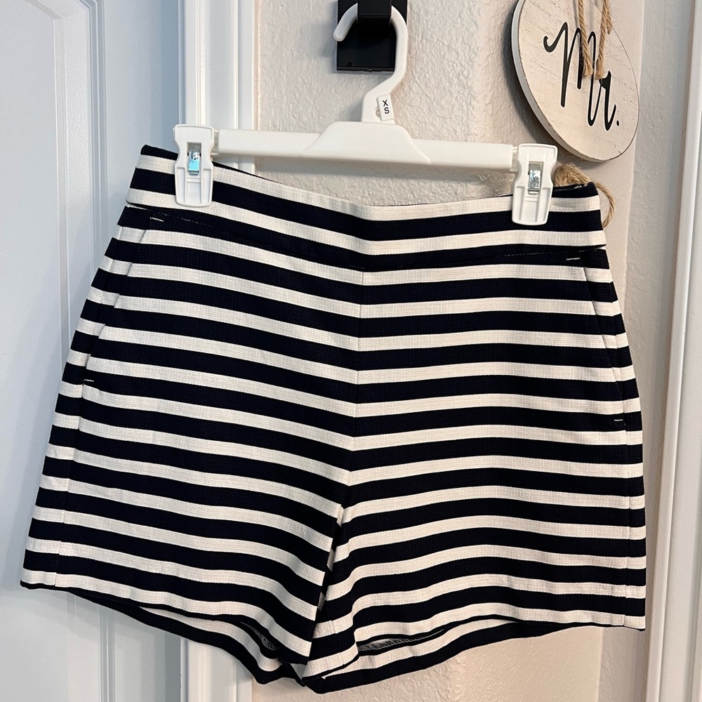 J. Crew size 6 blue & white striped shorts